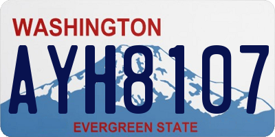 WA license plate AYH8107
