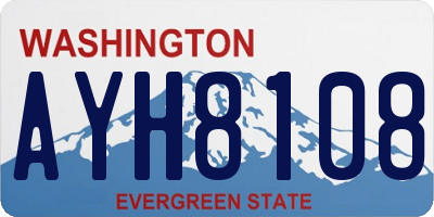 WA license plate AYH8108