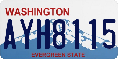 WA license plate AYH8115