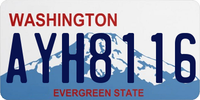 WA license plate AYH8116