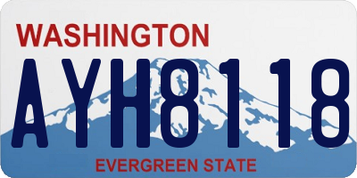 WA license plate AYH8118