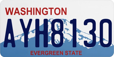 WA license plate AYH8130