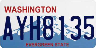 WA license plate AYH8135