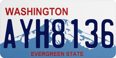 WA license plate AYH8136