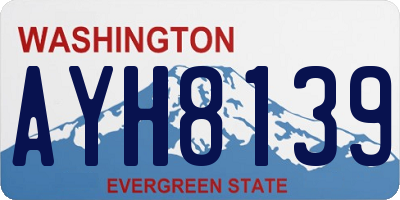 WA license plate AYH8139