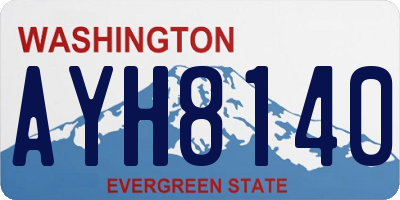 WA license plate AYH8140