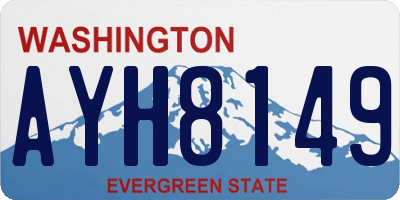 WA license plate AYH8149