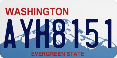 WA license plate AYH8151