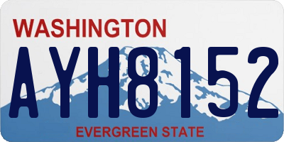 WA license plate AYH8152