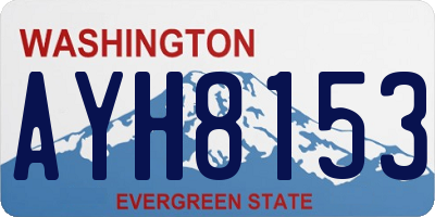 WA license plate AYH8153