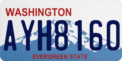 WA license plate AYH8160