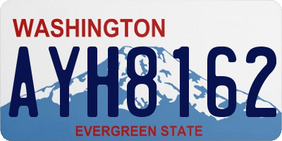 WA license plate AYH8162