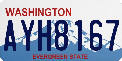 WA license plate AYH8167