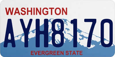 WA license plate AYH8170