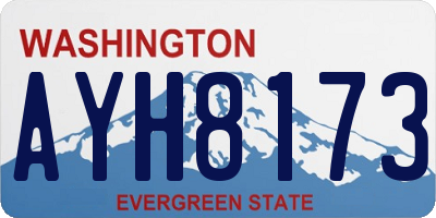WA license plate AYH8173
