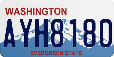 WA license plate AYH8180