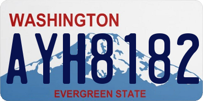 WA license plate AYH8182