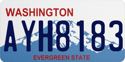 WA license plate AYH8183