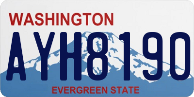 WA license plate AYH8190