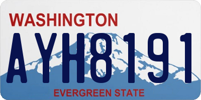 WA license plate AYH8191
