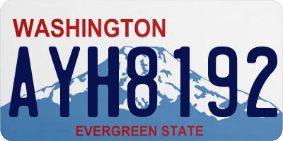 WA license plate AYH8192