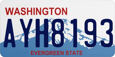 WA license plate AYH8193