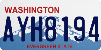 WA license plate AYH8194