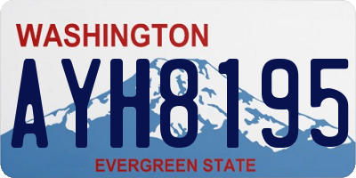 WA license plate AYH8195
