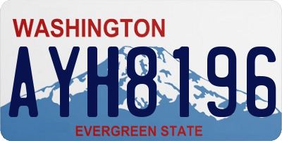 WA license plate AYH8196