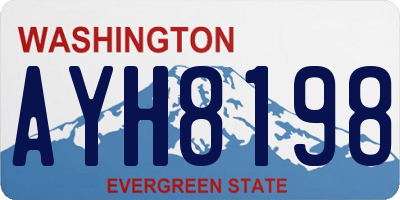 WA license plate AYH8198
