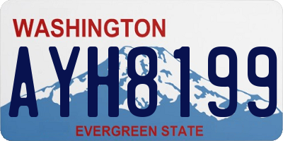 WA license plate AYH8199