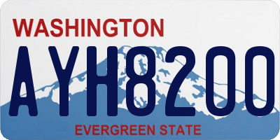 WA license plate AYH8200