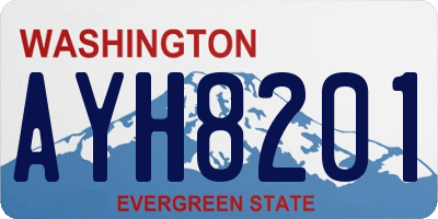 WA license plate AYH8201