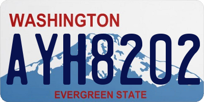 WA license plate AYH8202