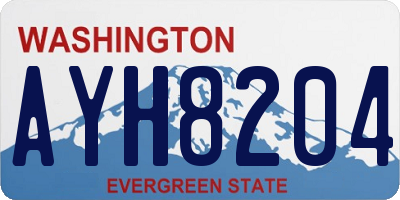 WA license plate AYH8204