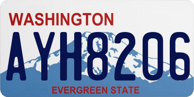 WA license plate AYH8206