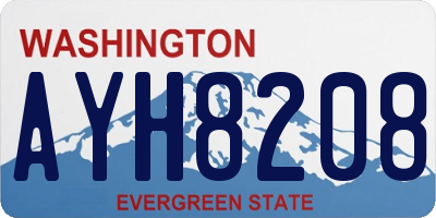 WA license plate AYH8208