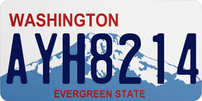 WA license plate AYH8214