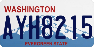 WA license plate AYH8215