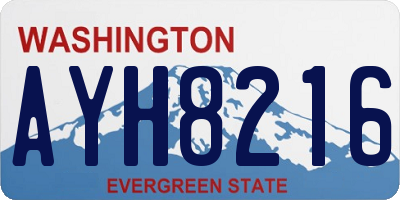 WA license plate AYH8216