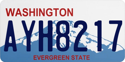 WA license plate AYH8217