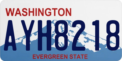 WA license plate AYH8218