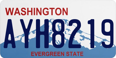 WA license plate AYH8219
