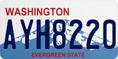 WA license plate AYH8220