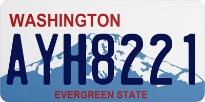 WA license plate AYH8221