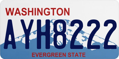 WA license plate AYH8222
