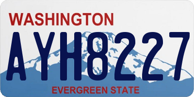 WA license plate AYH8227