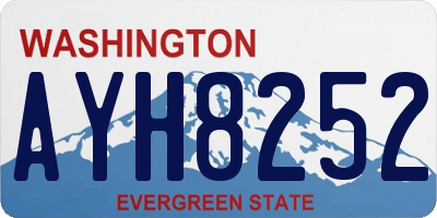 WA license plate AYH8252