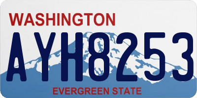 WA license plate AYH8253