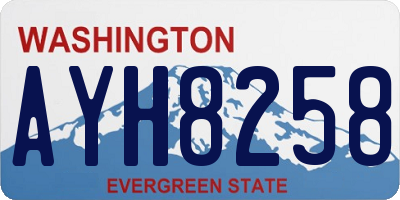 WA license plate AYH8258